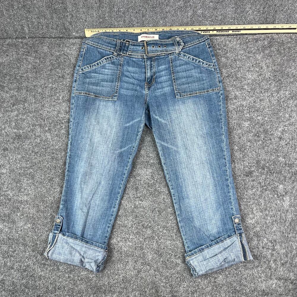 Hydraulic Capri Jeans‎ Womens Size 12 Blue Denim Stretch Mid Rise Casual